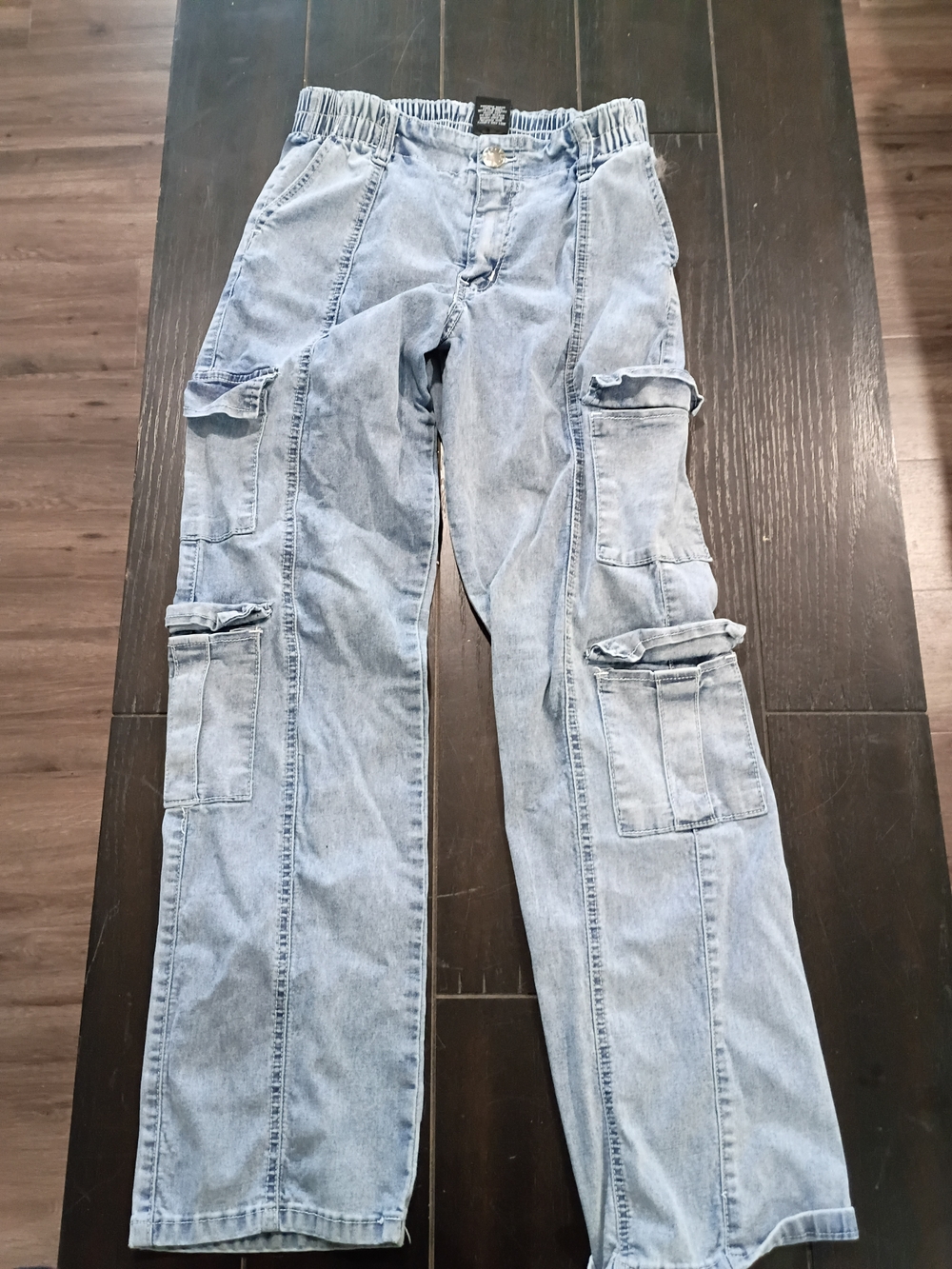 VIP Light Blue Elastic Waist Denim Pants